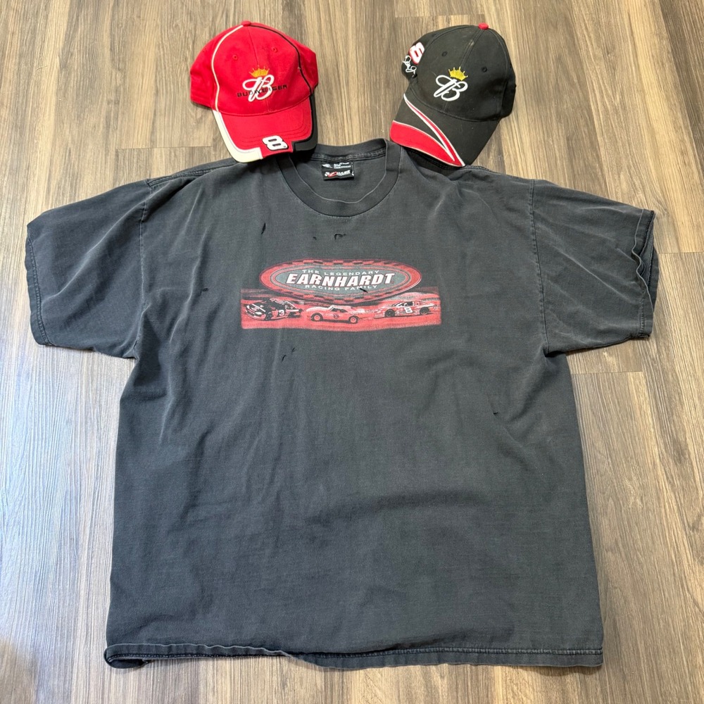 Dale Earnhardt Jr. Tee Shirt Size XL/2 Budweiser Hats Nascar Thrashed Streetwear